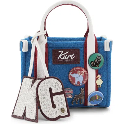 Kurt Geiger London Extra Small Southbank Wool Shopper In Blue