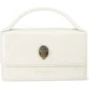 Kurt Geiger London Extrasmall Bond Croc Embossed Leather Top Handle Bag In White
