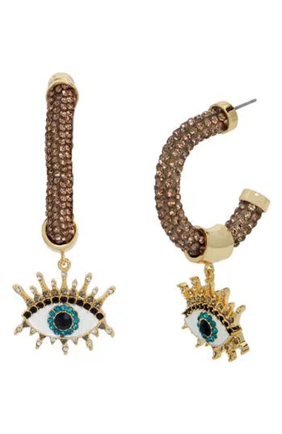 Kurt Geiger London Eye Drop Hoop Earrings In Gold