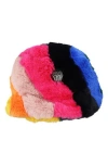 Kurt Geiger London Faux Fur Rainbow Bucket Hat In Multi