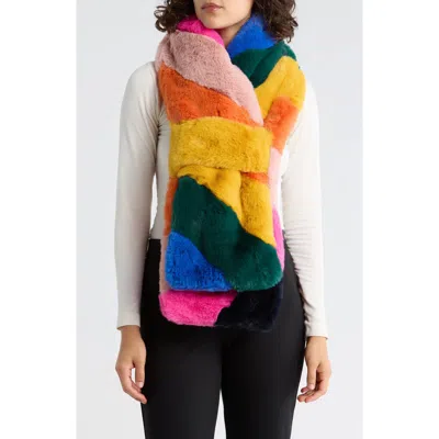 Kurt Geiger London Faux Fur Rainbow Pull Through Scarf