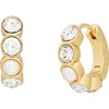Kurt Geiger London Faux Pearl & Crystal Huggie Earrings