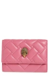 Kurt Geiger London Flap Multi Leather Trifold Card Holder In Pink