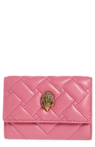 Kurt Geiger London Flap Multi Leather Trifold Card Holder In Pink