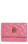Kurt Geiger London Flap Multi Leather Trifold Card Holder In Pink
