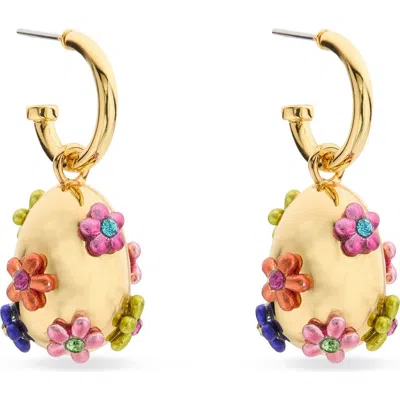 Kurt Geiger London Floral Egg Drop Earrings In Gold