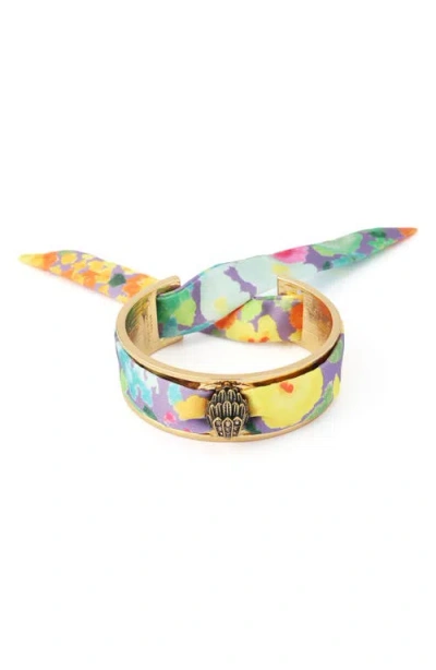 Kurt Geiger London Floral Fabric Tie Cuff Bracelet In Multi