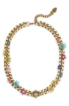 Kurt Geiger London Floral Link Collar Necklace In Gold