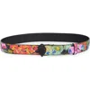 Kurt Geiger London Floral Print Leather Belt In Multi