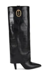 Kurt Geiger London Foldover Knee High Boot In Black