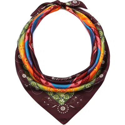 Kurt Geiger London Folk Print Square Scarf In Multi