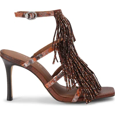 Kurt Geiger London Fringe Sandal In Brown
