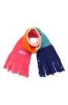 Kurt Geiger London Fuzzy Striped Long Scarf In Multi