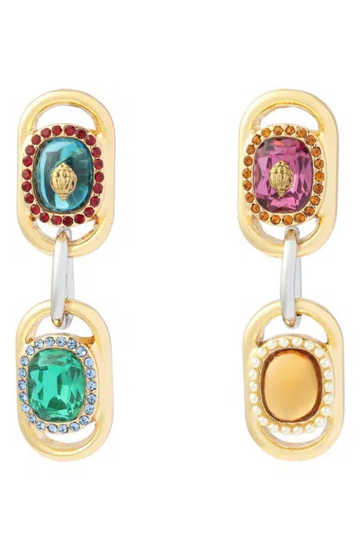 Kurt Geiger London Gemstone Chain Drop Earrings In Multi