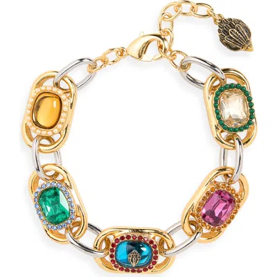 Kurt Geiger London Gemstone Chain Flex Bracelet In Multi