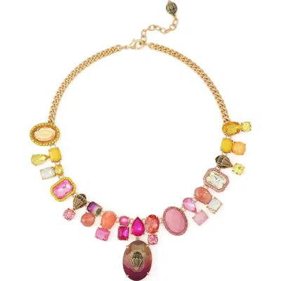 Kurt Geiger London Gemstone Statement Necklace In Gold