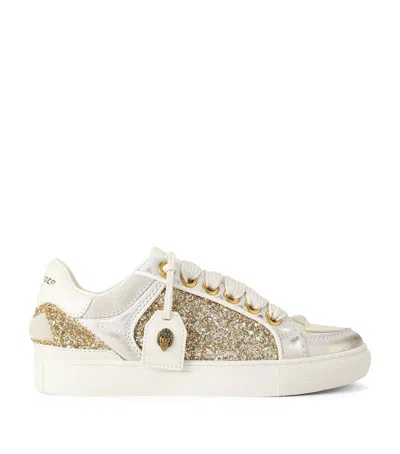 Kurt Geiger London Glitter Southbank Tag Sneakers In Gold