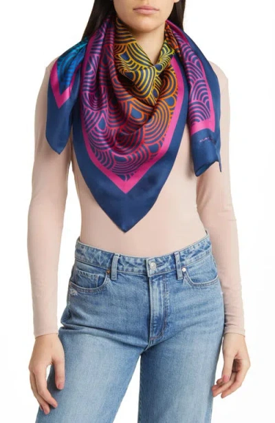 Kurt Geiger London Gradient Rainbow Large Square Scarf In Rainbow/blue