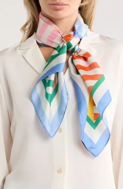 Kurt Geiger London Herringbone Stripe Large Scarf In Multi