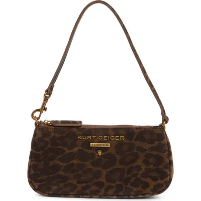 Kurt Geiger London Highgate Small Leather Wristlet In Leopard-suede