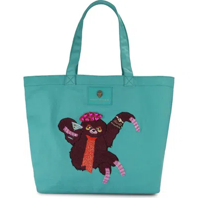 Kurt Geiger London Holborn Shopper Patch Canvas Tote In Blue