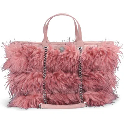Kurt Geiger London Hoxton Faux Fur Shopper In Pink