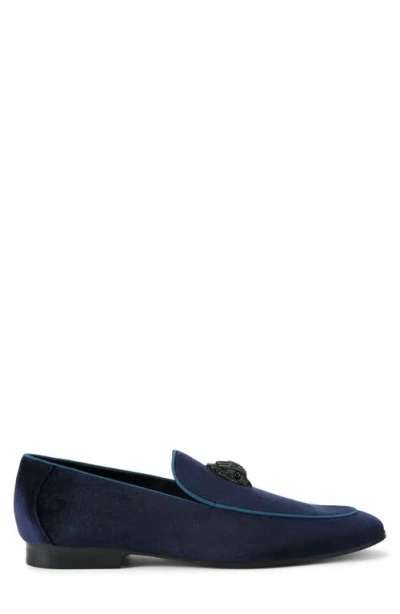 Kurt Geiger London Hugh 2 Velvet Loafer In Blue