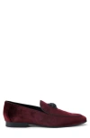 Kurt Geiger London Hugh 2 Velvet Loafer In Burgundy
