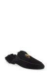 Kurt Geiger London Hugh Velvet & Faux Fur Loafer Mule