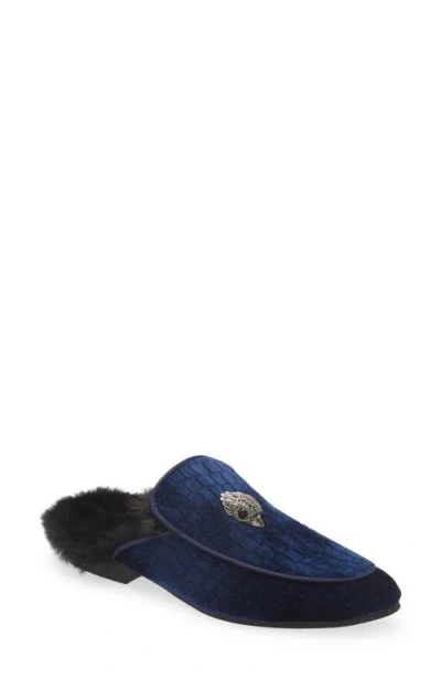 Kurt Geiger London Hugh Velvet & Faux Fur Loafer Mule