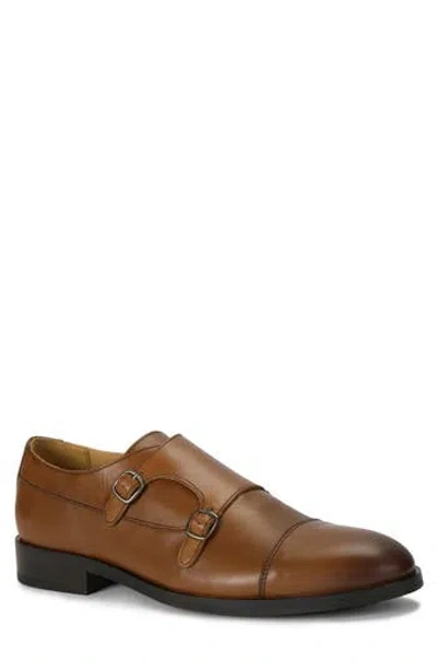 Kurt Geiger London Hunter Cap Toe Double Monk Strap Shoe In Brown