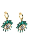 Kurt Geiger London Imitation Pearl Eye Drop Hoop Earrings