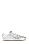 Kurt Geiger Leather Fringe Islington Sneakers In Silver