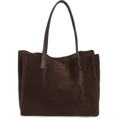 Kurt Geiger London Jasmine Large Leather Tote In Dark Brown