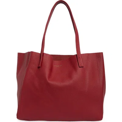 Kurt Geiger London Jasmine Large Leather Tote In Red