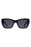 Kurt Geiger London Kensington 54mm Gradient Rectangular Sunglasses In Black/gray Gradient