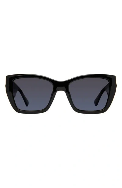 Kurt Geiger London Kensington 54mm Gradient Rectangular Sunglasses In Black/gray Gradient