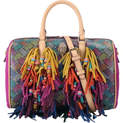 Kurt Geiger London Kensington Boston Fringe Duffle Bag In Multi