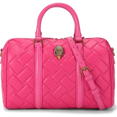 Kurt Geiger London Kensington Boston Quilted Leather Satchel In Pink