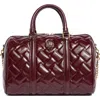 Kurt Geiger London Kensington Boston Quilted Leather Top Handle Bag In Burgundy