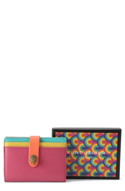 Kurt Geiger London Kensington Colorblock Leather Multicard Holder In Green