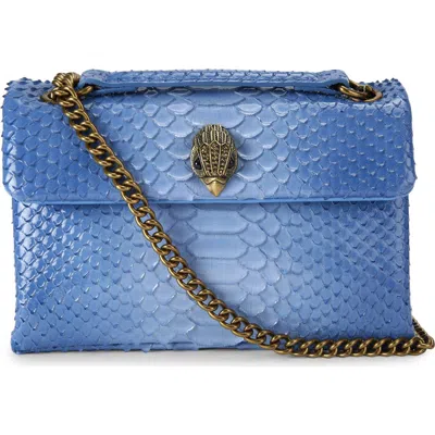Kurt Geiger London Kensington Croc-embossed Leather Convertible Shoulder Bag In Medium Blue