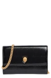Kurt Geiger London Kensington Croc Embossed Leather Wallet On A Chain In Black