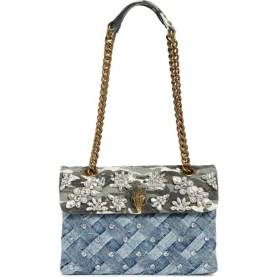 Kurt Geiger London Kensington Crystal Denim Convertible Shoulder Bag In Multi