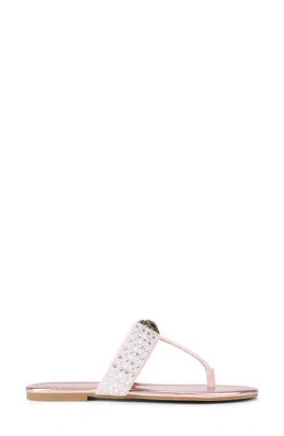 Kurt Geiger London Kensington Crystal T-strap Sandal In Neutral