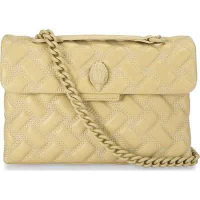 Kurt Geiger London Kensington Drench Leather Shoulder Bag In Cream