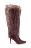 Kurt Geiger London Kensington Faux Fur Boot In Red