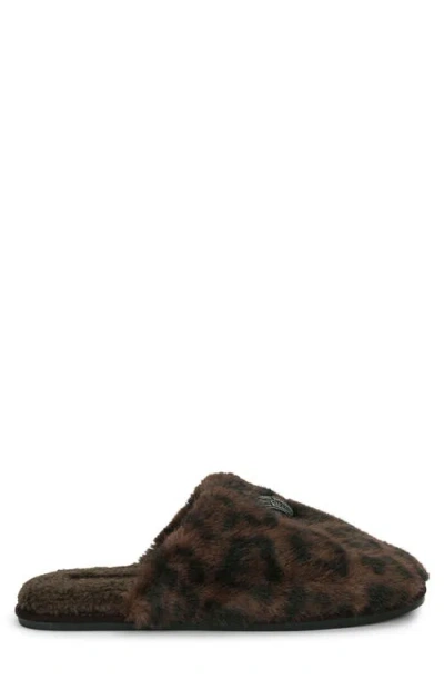 Kurt Geiger London Kensington Faux Fur Slipper In Medium Brown