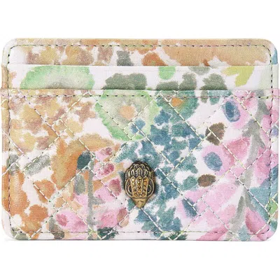 Kurt Geiger London Kensington Floral Couture Quilted Leather Card Holder In Multi