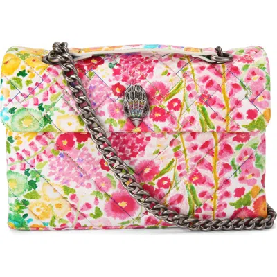 Kurt Geiger London Kensington Floral Quilted Leather Crossbody Bag In Floral Multi